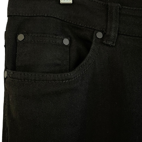 Platform Men’s Jeans 36/30 Modern Classic Slim Stretch Black Denim Ripped Knees - Picture 5 of 11